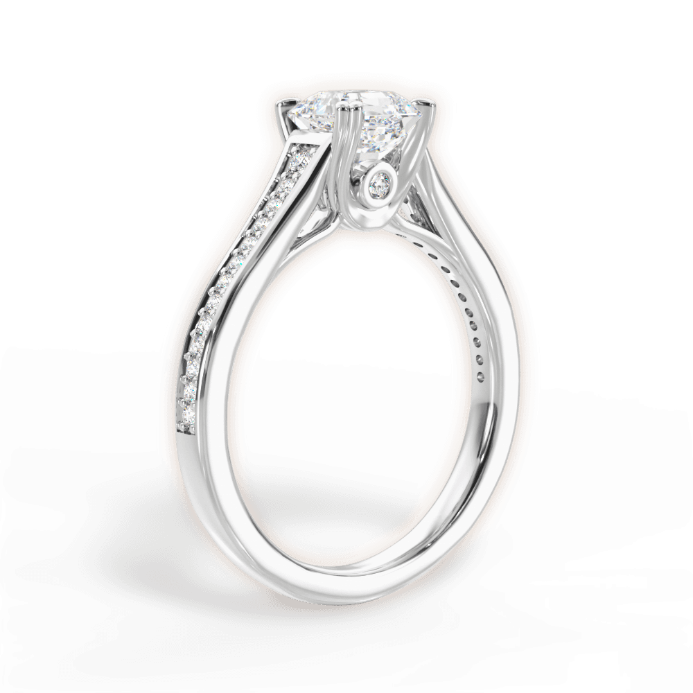 Delia Asscher Cut Lab Grown Diamond Platinum Engagement Ring - View 3