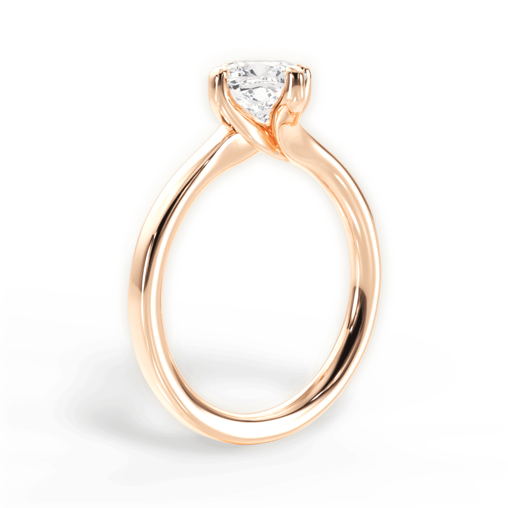 Ashley Cushion Cut Lab Grown Diamond 18Kt Rose Gold Engagement Ring - View 3