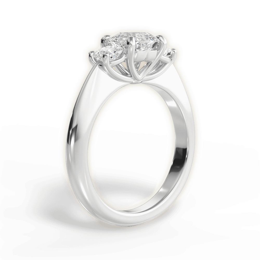 Dorothy Asscher Cut Lab Grown Diamond 14Kt White Gold Engagement Ring - View 4