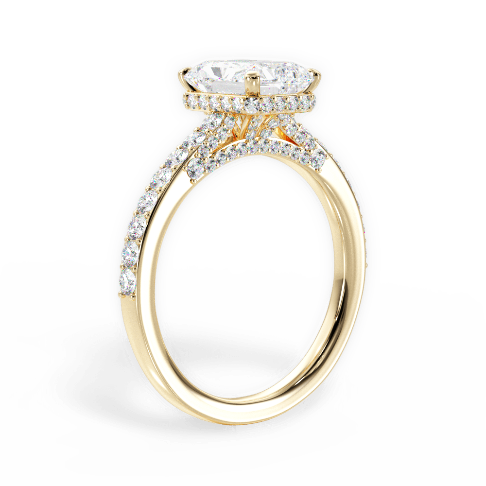 Laura Radiant Cut Lab Grown Diamond 18Kt Yellow Gold Engagement Ring - View 2