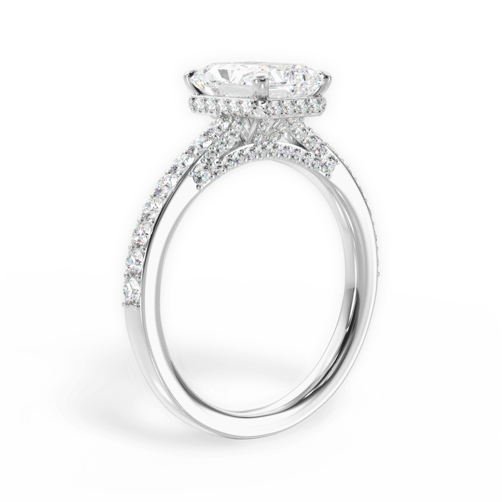 Laura Radiant Cut Lab Grown Diamond 14Kt White Gold Engagement Ring - View 3