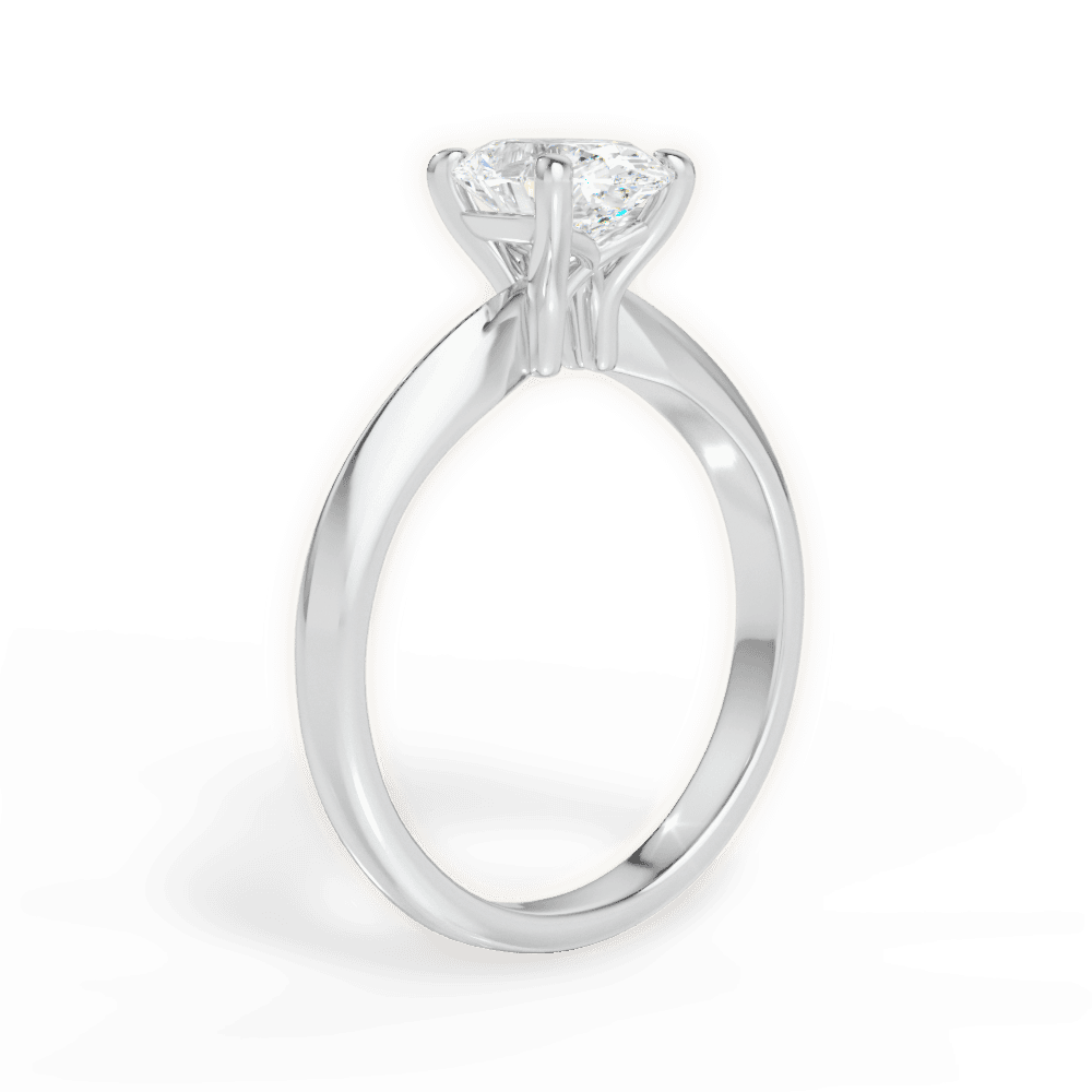 Aria Oval Cut Lab Grown Diamond 18Kt White Gold Engagement Ring - View 3