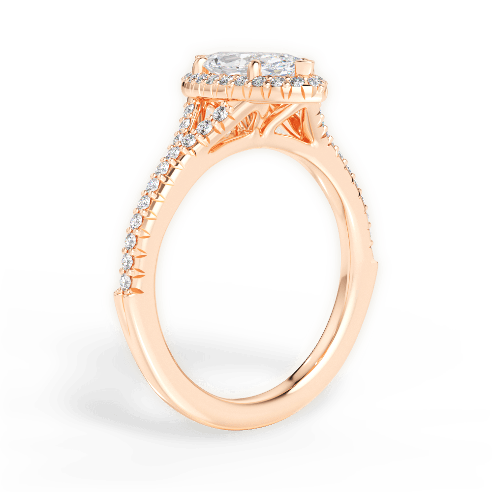 Judy Marquise Cut Lab Grown Diamond 18Kt Rose Gold Engagement Ring - View 3
