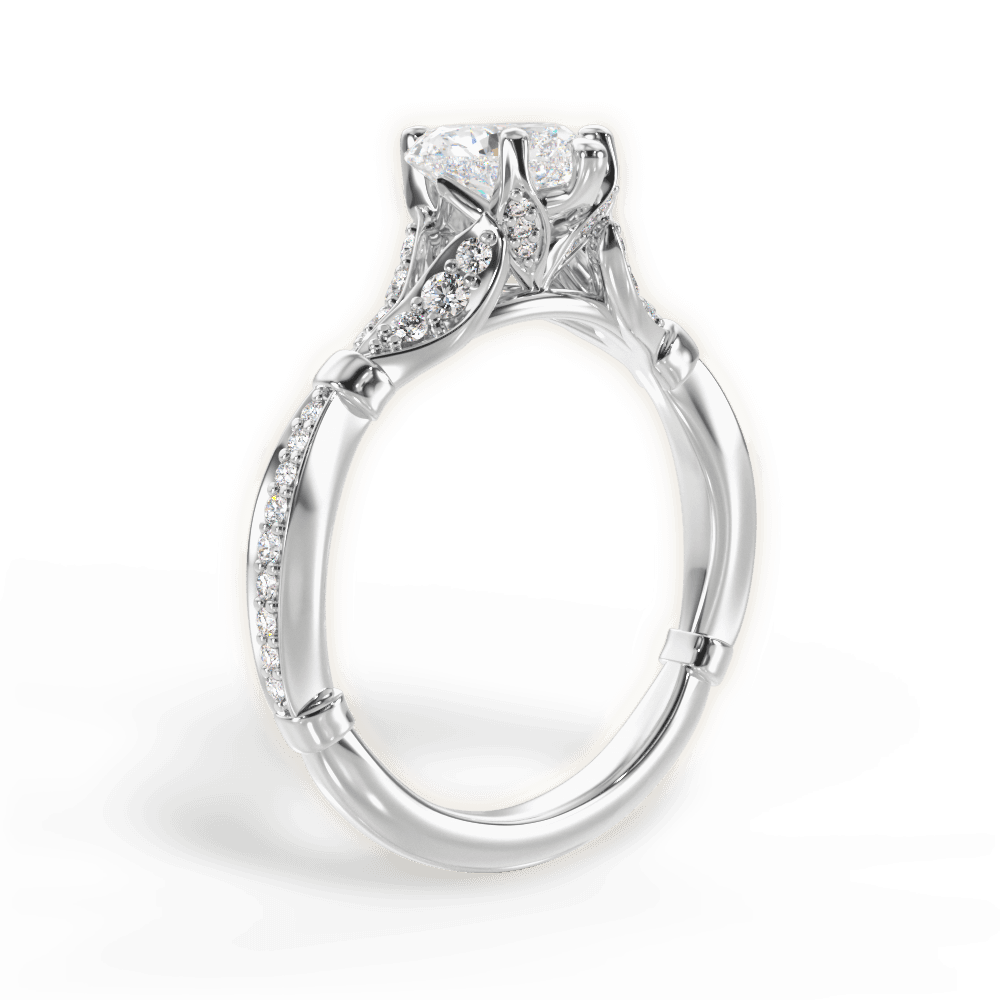 Geraldine Heart Cut Lab Grown Diamond 18Kt White Gold Engagement Ring - View 3