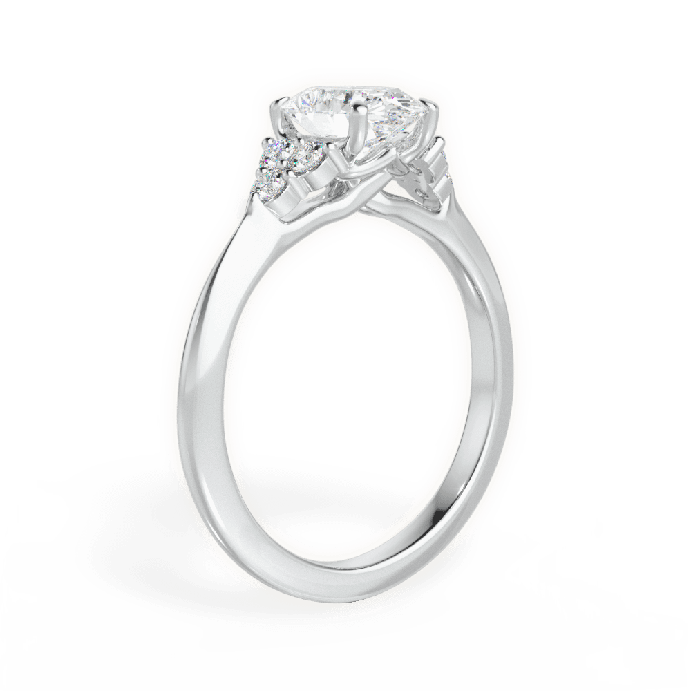 Celeste Oval Cut Lab Grown Diamond Platinum Engagement Ring - View 3