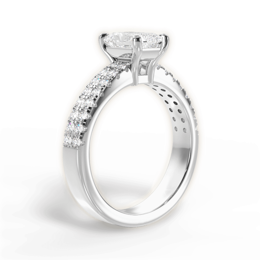 Kayla Radiant Cut Lab Grown Diamond 14Kt White Gold Engagement Ring - View 4
