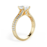Kendra Princess Cut Lab Grown Diamond 18Kt Yellow Gold Engagement Ring - View 2