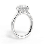 Fiona Oval Cut Lab Grown Diamond Platinum Engagement Ring - View 3