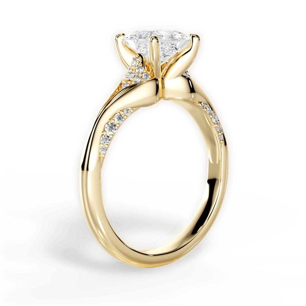 Isabel Princess Cut Lab Grown Diamond 18Kt Yellow Gold Engagement Ring - View 2