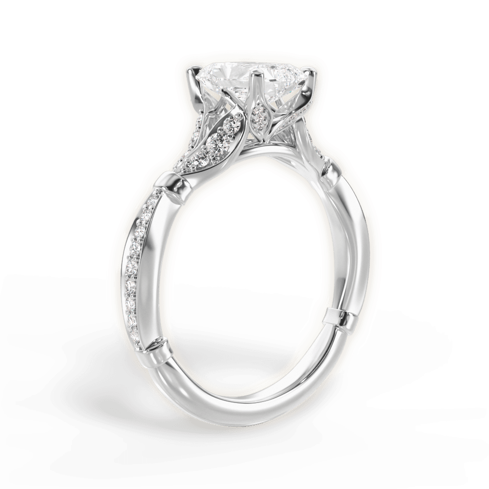 Geraldine Radiant Cut Lab Grown Diamond 14Kt White Gold Engagement Ring - View 2