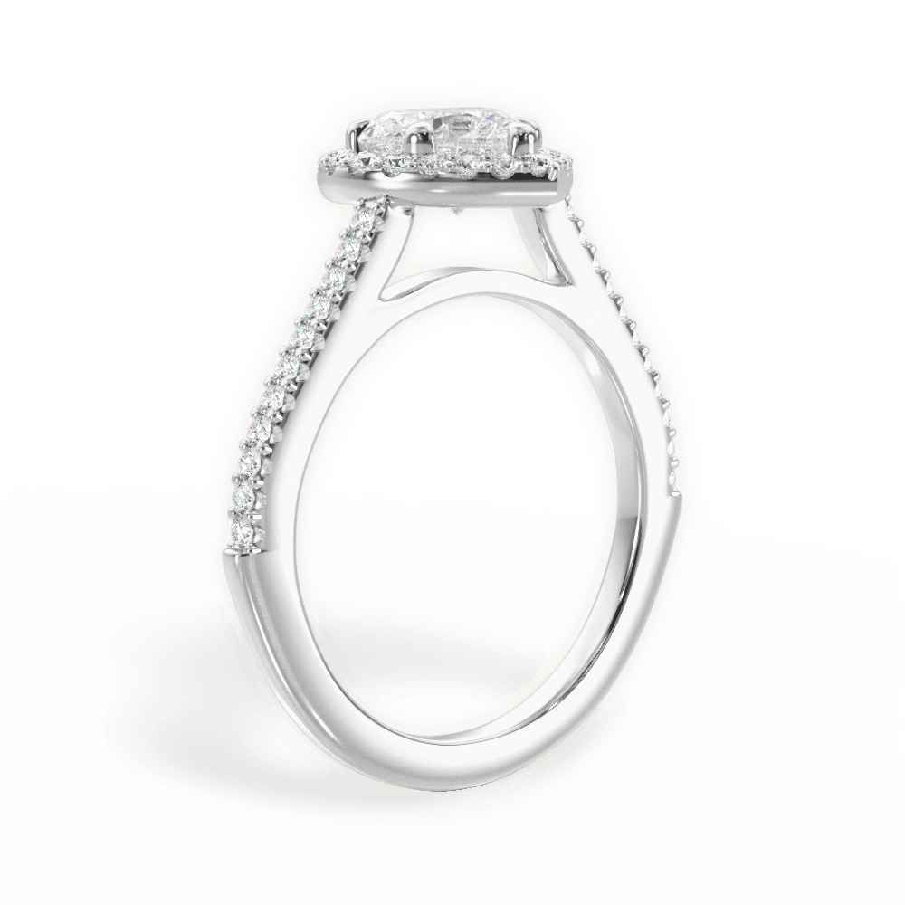Jeanne Heart Cut Lab Grown Diamond 18Kt White Gold Engagement Ring - View 4