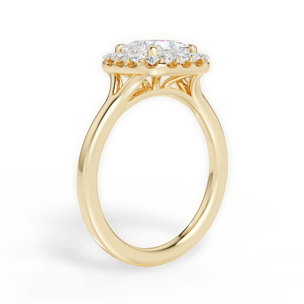 Geneva Princess Cut Lab Grown Diamond 18Kt Yellow Gold Engagement Ring - View 2