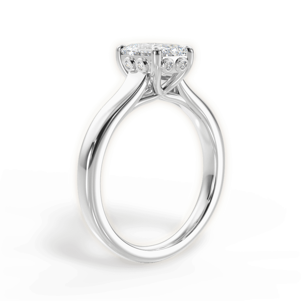 Carol Emerald Cut Lab Grown Diamond Platinum Engagement Ring - View 2