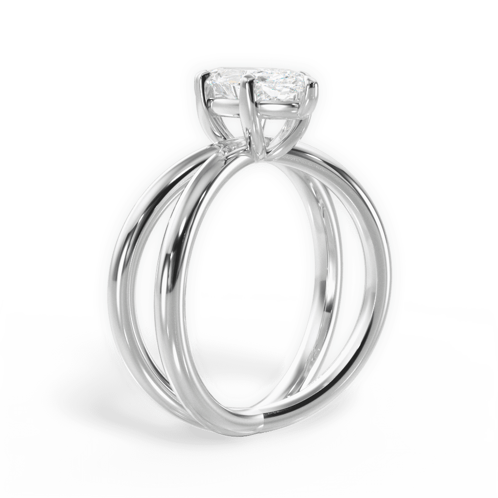 Ada Marquise Cut Lab Grown Diamond 14Kt White Gold Engagement Ring - View 3