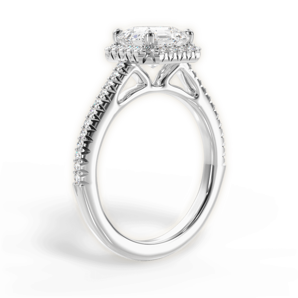 Jenny Asscher Cut Lab Grown Diamond 14Kt White Gold Engagement Ring - View 2