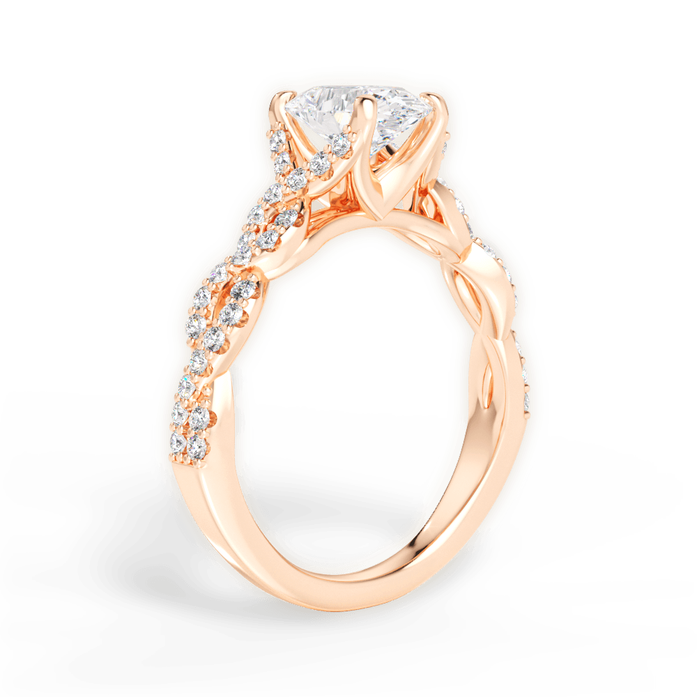 Justine Oval Cut Lab Grown Diamond 18Kt Rose Gold Engagement Ring - View 4