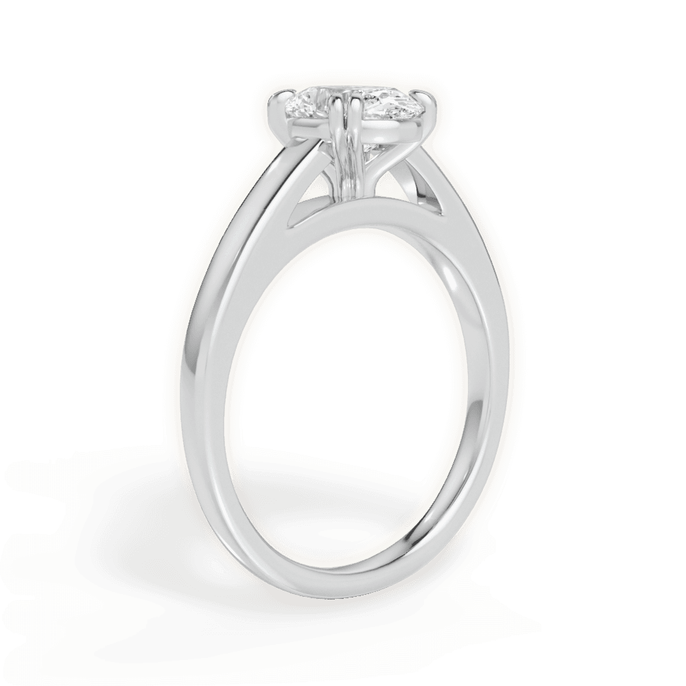 Anna Oval Cut Lab Grown Diamond 18Kt White Gold Engagement Ring - View 3