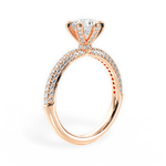 Linda Round Cut Lab Grown Diamond 18Kt Rose Gold Engagement Ring - View 4