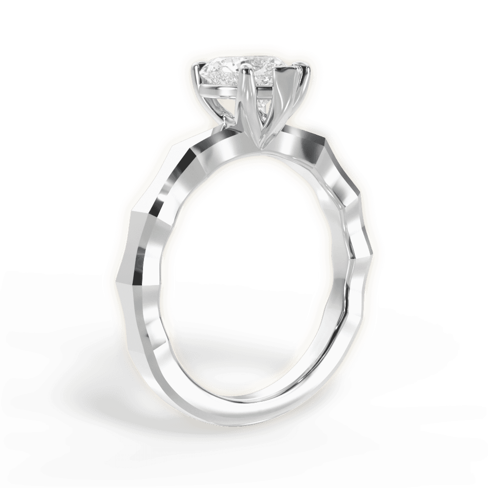 Aaliyah Heart Cut Lab Grown Diamond 14Kt White Gold Engagement Ring - View 3