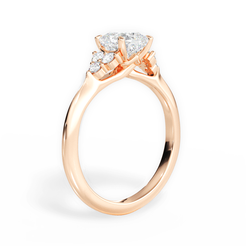 Celeste Cushion Cut Lab Grown Diamond 18Kt Rose Gold Engagement Ring - View 2