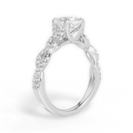 Justine Cushion Cut Lab Grown Diamond 14Kt White Gold Engagement Ring - View 4