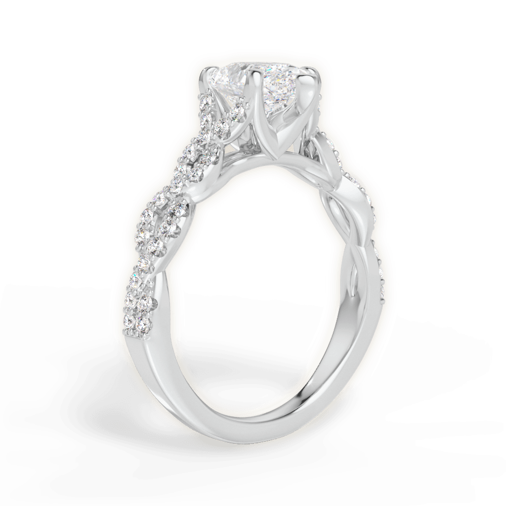 Justine Pear Cut Lab Grown Diamond 18Kt White Gold Engagement Ring - View 2