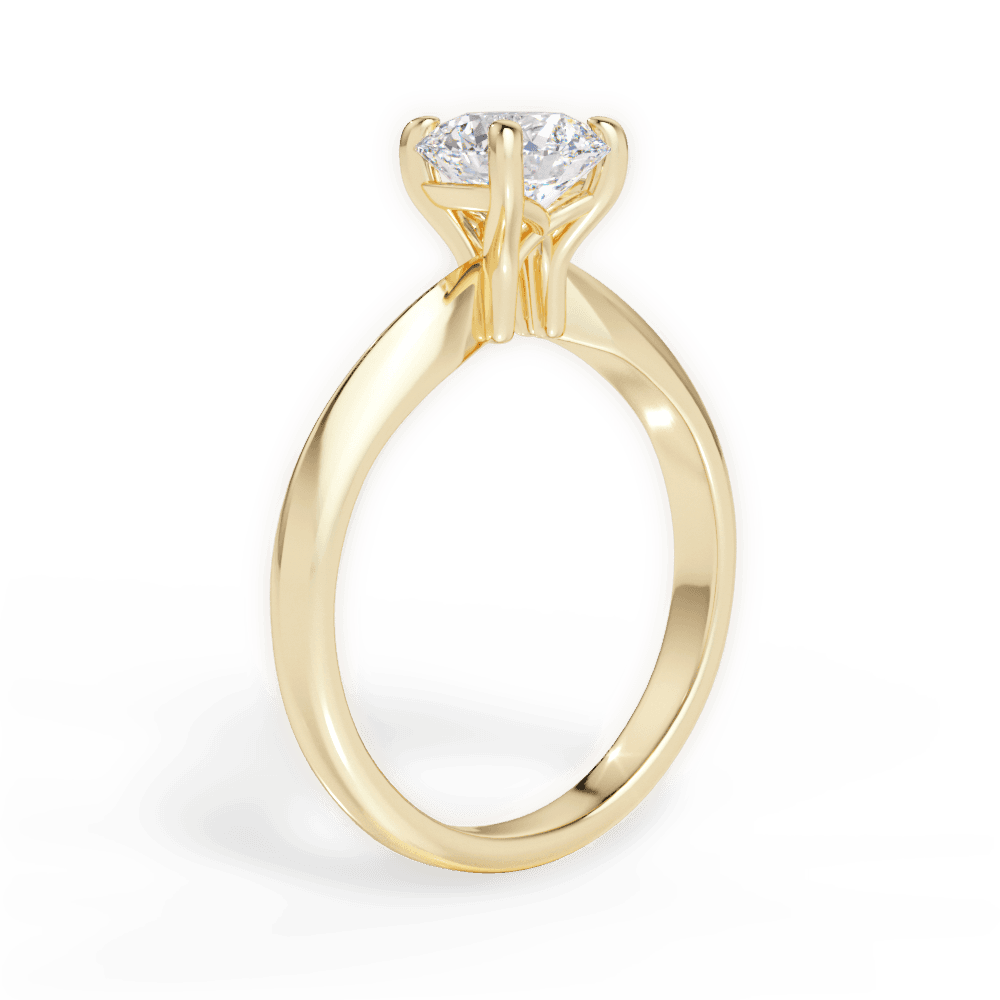Beth Round Cut Lab Grown Diamond 18Kt Yellow Gold Engagement Ring - View 3