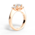 Dorothy Round Cut Lab Grown Diamond 18Kt Rose Gold Engagement Ring - View 3