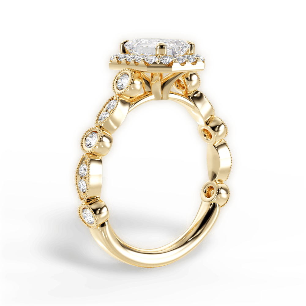Irene Emerald Cut Lab Grown Diamond 18Kt Yellow Gold Engagement Ring - View 4