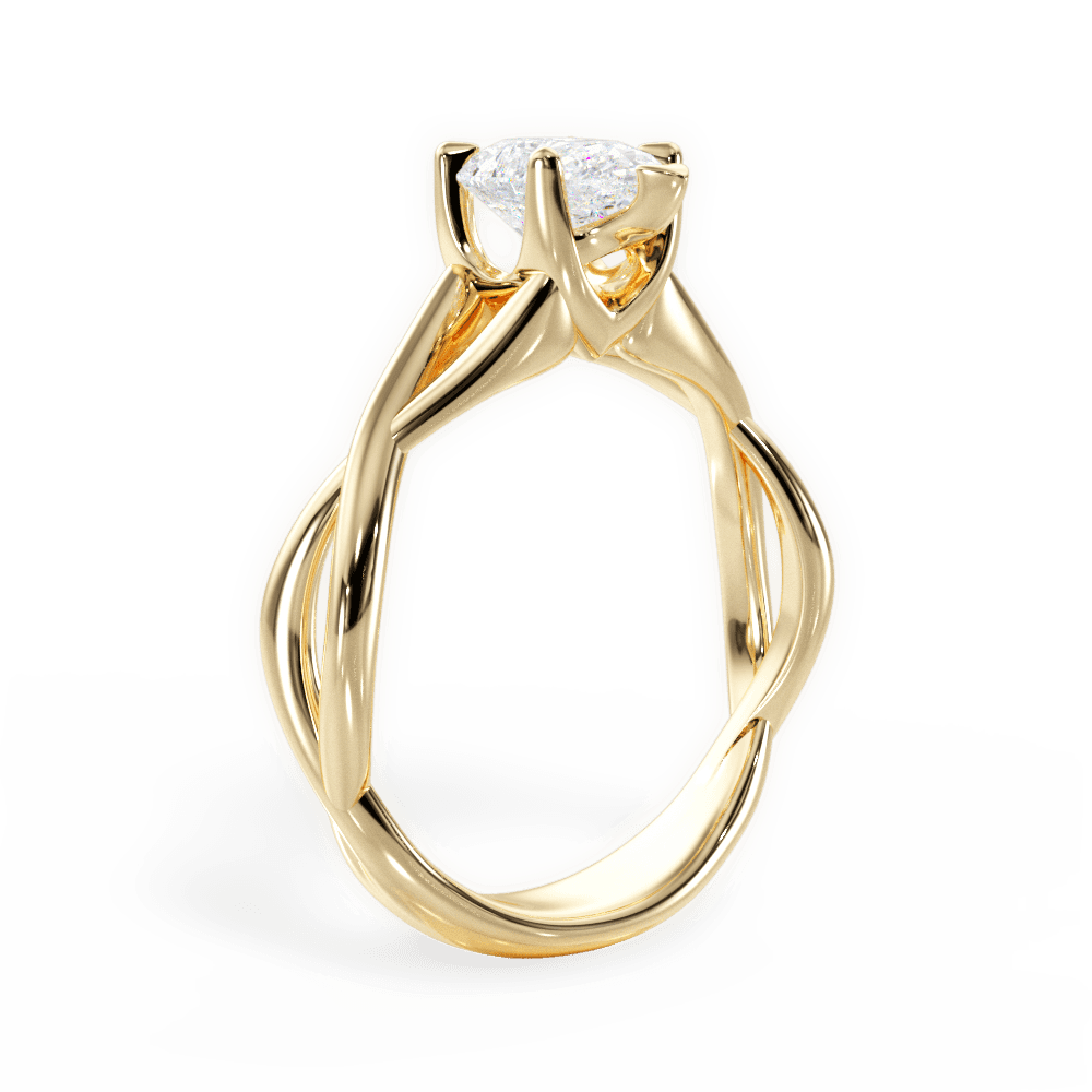 Aubrey Pear Cut Lab Grown Diamond 18Kt Yellow Gold Engagement Ring - View 2