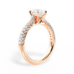 Kira Pear Cut Lab Grown Diamond 18Kt Rose Gold Engagement Ring - View 2