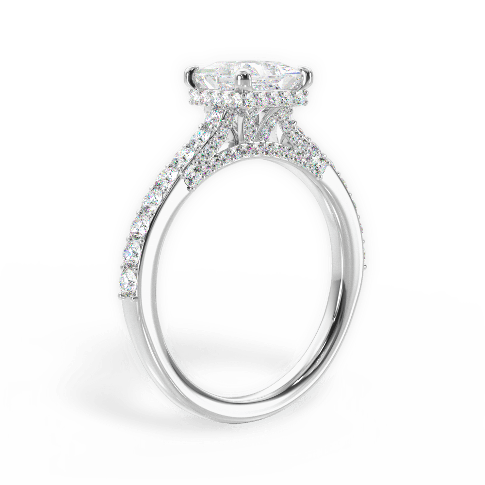 Laura Princess Cut Lab Grown Diamond 14Kt White Gold Engagement Ring - View 3