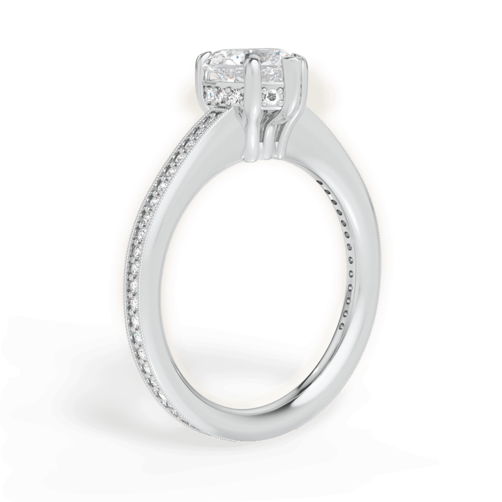 Janet Heart Cut Lab Grown Diamond Platinum Engagement Ring - View 2