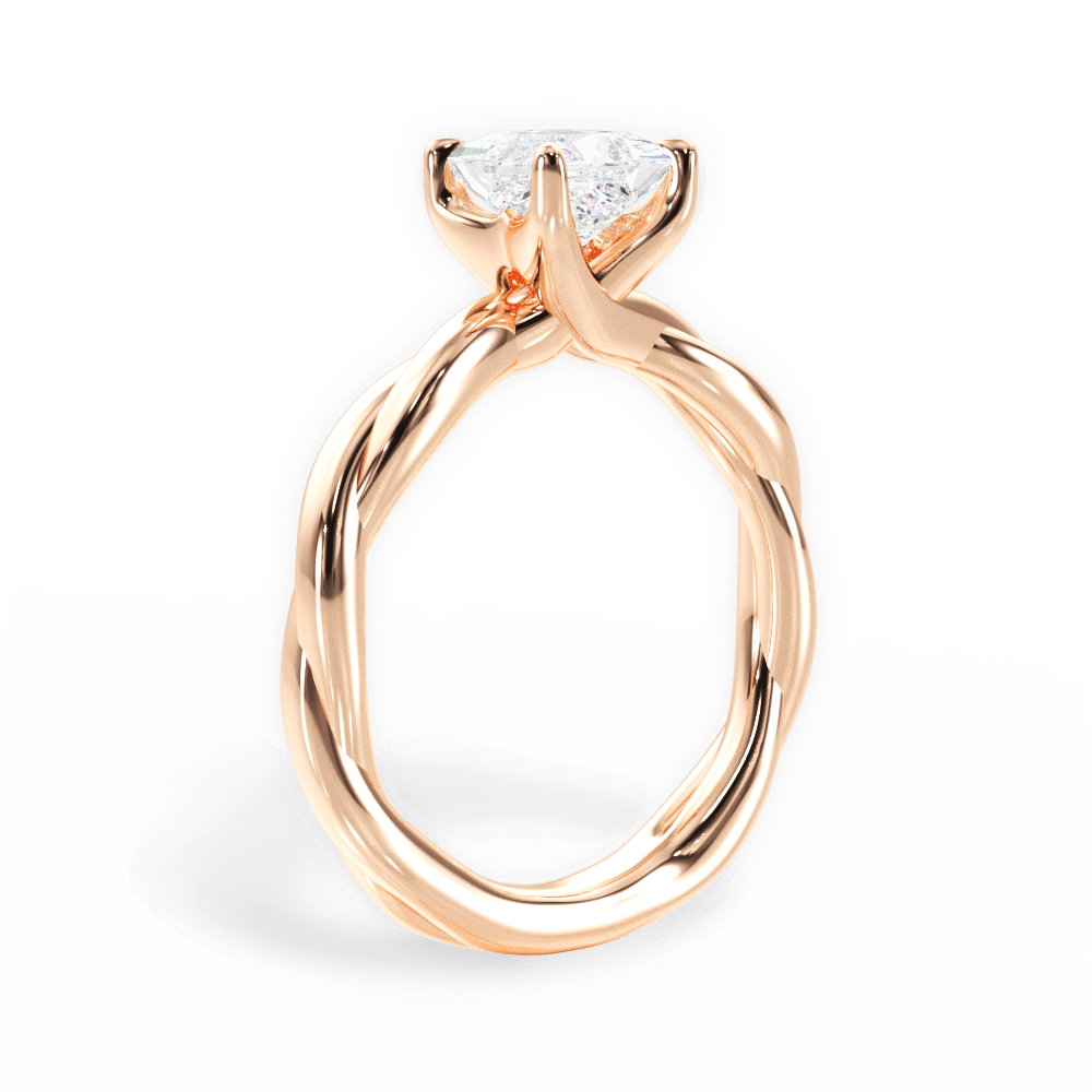 Bianca Princess Cut Lab Grown Diamond 18Kt Rose Gold Engagement Ring - View 4