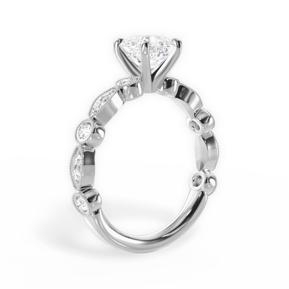 Edith Asscher Cut Lab Grown Diamond 18Kt White Gold Engagement Ring - View 3