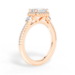 Kara Emerald Cut Lab Grown Diamond 18Kt Rose Gold Engagement Ring - View 2
