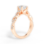 Justine Round Cut Lab Grown Diamond 18Kt Rose Gold Engagement Ring - View 2
