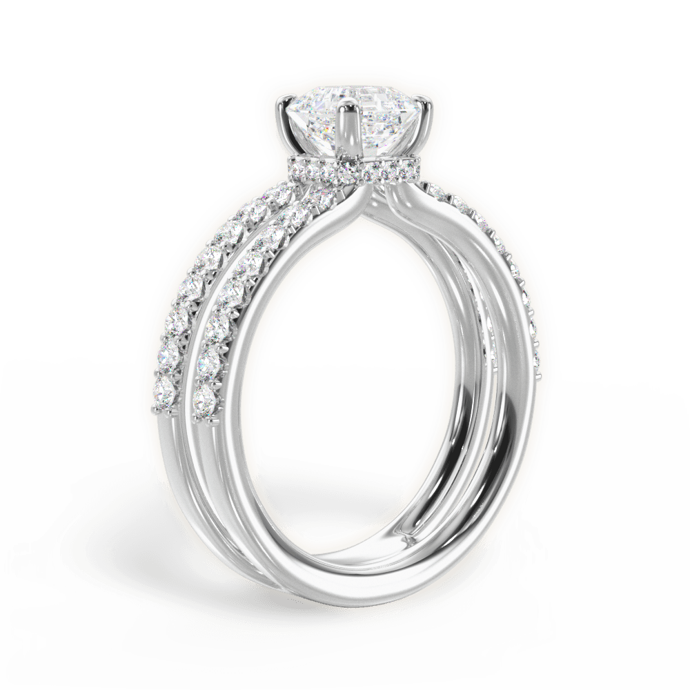 Christie Asscher Cut Lab Grown Diamond 18Kt White Gold Engagement Ring - View 4
