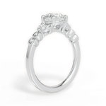 Evelyn Round Cut Lab Grown Diamond Platinum Engagement Ring - View 3
