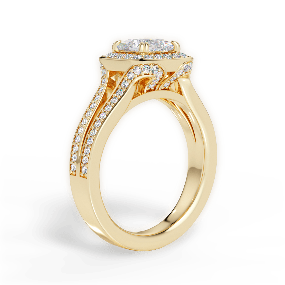 Mackenzie Princess Cut Lab Grown Diamond 18Kt Yellow Gold Engagement Ring - View 2
