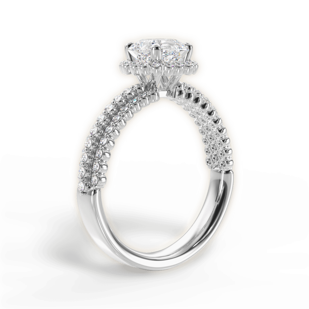 Jocelyn Asscher Cut Lab Grown Diamond 14Kt White Gold Engagement Ring - View 4