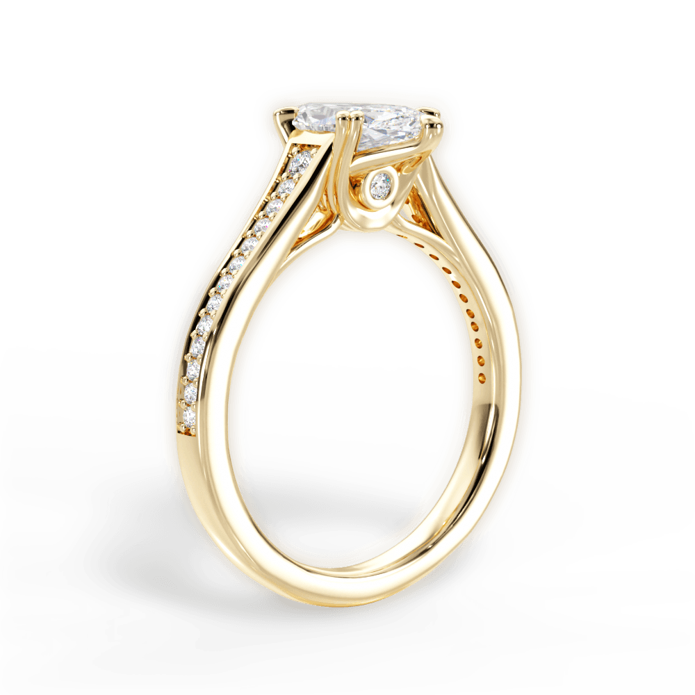 Delia Marquise Cut Lab Grown Diamond 18Kt Yellow Gold Engagement Ring - View 2