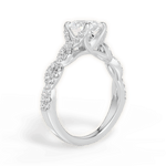 Justine Oval Cut Lab Grown Diamond 14Kt White Gold Engagement Ring - View 3