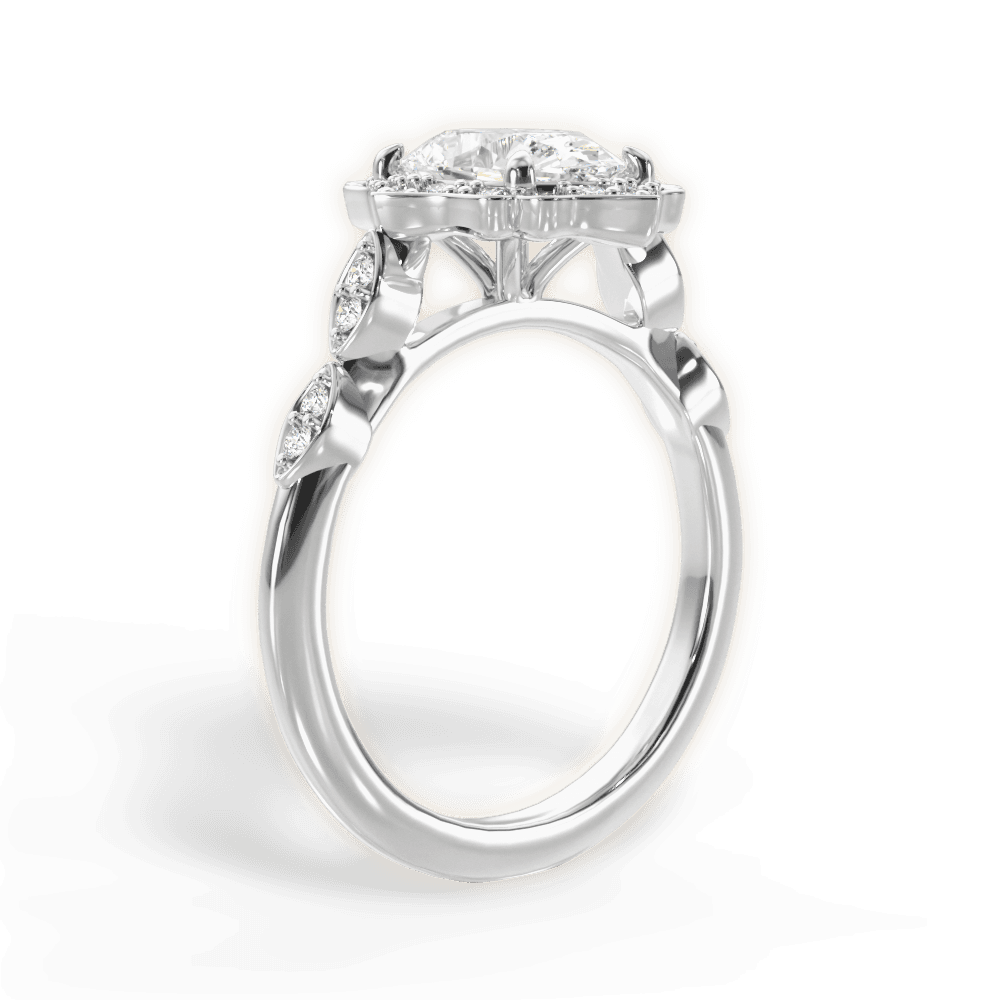 Julie Oval Cut Lab Grown Diamond 14Kt White Gold Engagement Ring - View 2