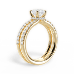 Christie Asscher Cut Lab Grown Diamond 18Kt Yellow Gold Engagement Ring