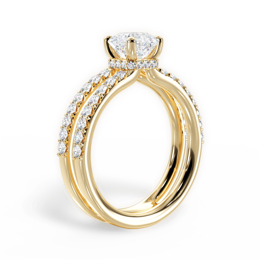 Christie Asscher Cut Lab Grown Diamond 18Kt Yellow Gold Engagement Ring