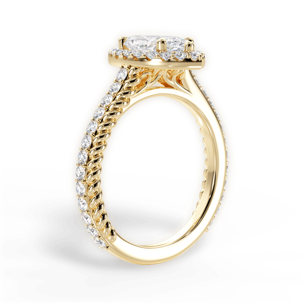 Kim Marquise Cut Lab Grown Diamond 18Kt Yellow Gold Engagement Ring - View 3