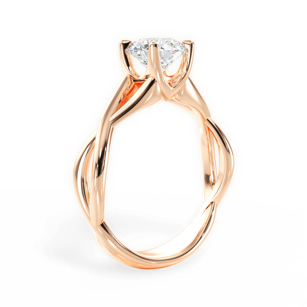 Aubrey Round Cut Lab Grown Diamond 18Kt Rose Gold Engagement Ring - View 4