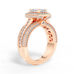 Madison Emerald Cut Lab Grown Diamond 18Kt Rose Gold Engagement Ring - View 4