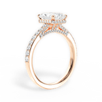 Laura Radiant Cut Lab Grown Diamond 18Kt Rose Gold Engagement Ring - View 2